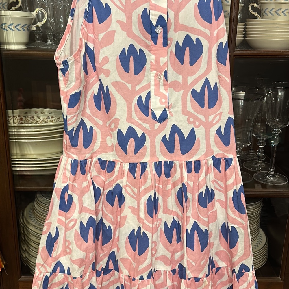 Pink and Blue Sleeveless Maxi Sundress
